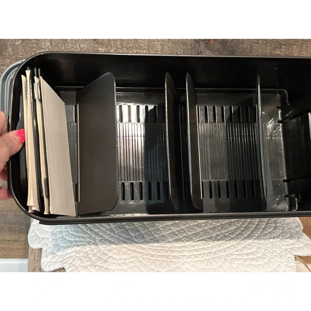 VTG Tupperware‎ (Lg) Memory Mates Shutter Box Black w Grey